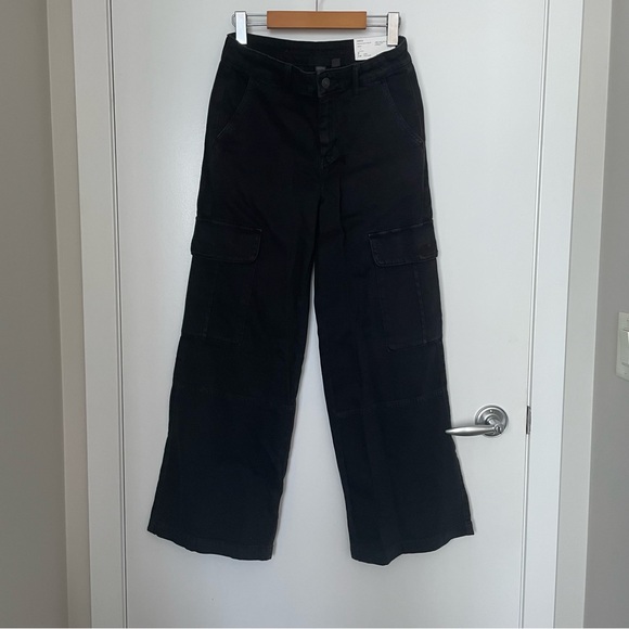 BNWT Petite Drape Stretch Super High-Waisted Cargo Baggy Wide-Leg Pant - Picture 3 of 7